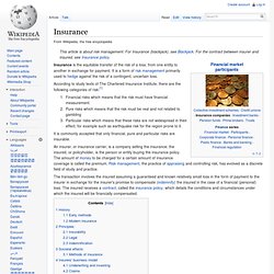 Wiki : Insurance