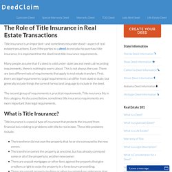 The Role of Title Insurance in Real Estate Transactions