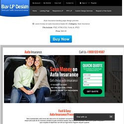 Auto Insurance landing page design preview.