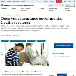 Does Your Insurance Cover Mental Health Services?