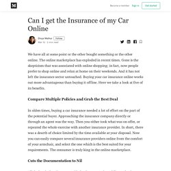 Can I get the Insurance of my Car Online - Divya Mathur - Medium