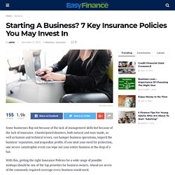 7 Key Insurance Policies You May Invest In By Easy Fianace4u