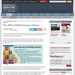 The ABCs of D&O Insurance Clauses