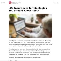 Life Insurance: Terminologies You Should Know About