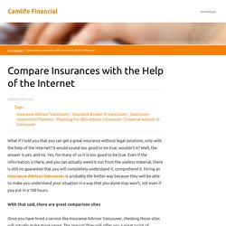 Compare Insurances with the Help of the Internet