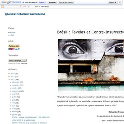 Brésil : Favelas et Contre-Insurrection
