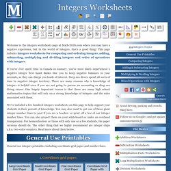 Free Printable Integers Worksheets