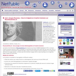 Jean-Jacques Rousseau : Oeuvre intégrale en Creative Commons sur RousseauOnline.ch