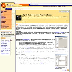 Integrate the Jad Decompiler Plug-in into Eclipse