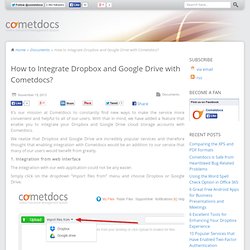 How to Integrate Dropbox and Google Drive with Cometdocs?