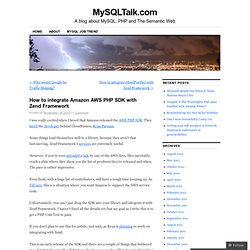How to integrate Amazon AWS PHP SDK with Zend Framework