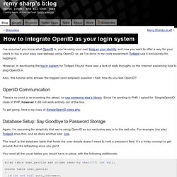 How to integrate OpenID as your login system