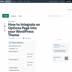 How to Integrate an Options Page into your WordPress Theme