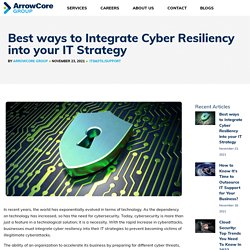 Best ways to Integrate Cyber Resiliency into your IT Strategy - ArrowCore Group