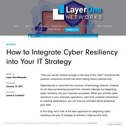 How to Integrate Cyber Resiliency into Your IT Strategy