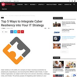 Top 5 Ways to Integrate Cyber Resiliency into Your IT Strategy