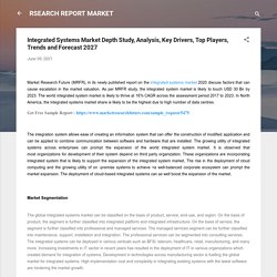 Integrated Systems Market Depth Study, Analysis, Key Drivers, Top Players, Trends and Forecast 2027