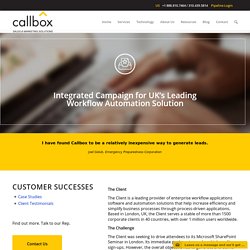 Integrated Campaign for UK's Leading Workflow Automation Solution - B2B Lead Generation Company Malaysia