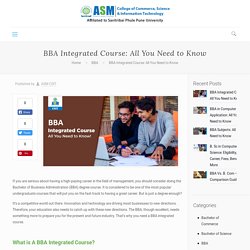 BBA Integrated Course: All You Need to Know