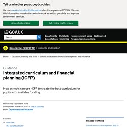 Integrated curriculum and financial planning (ICFP)