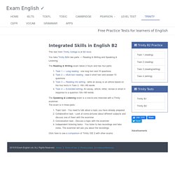 Integrated Skills in English (ISE) II, (B2 level test from Trinity College)