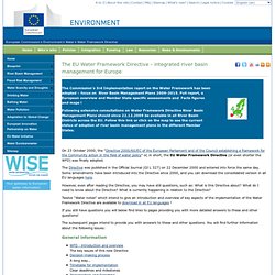 The EU Water Framework Directive - integrated river basin management for Europe - Environment