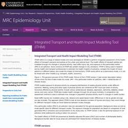 Integrated Transport and Health Impact Modelling Tool (ITHIM) - MRC Epidemiology Unit