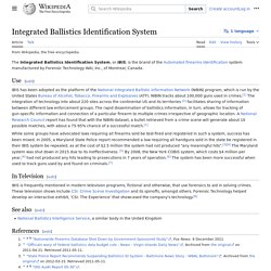 Integrated Ballistics Identification System
