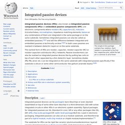 Integrated passive devices