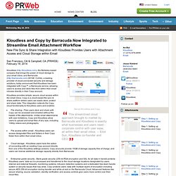 Kloudless and Copy by Barracuda Now Integrated to Streamline Email Attachment Workflow