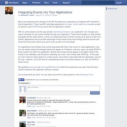 Integrating Events into Your Applications - Facebook developers