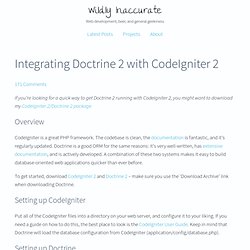 Integrating Doctrine 2 with CodeIgniter 2