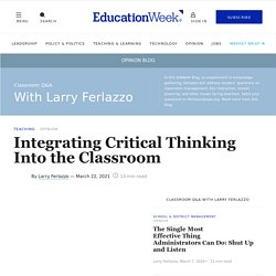 Integrating Critical Thinking Into the Classroom (Opinion)