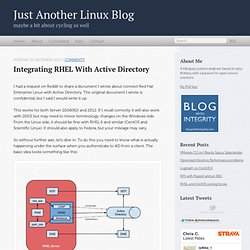 Integrating RHEL with Active Directory - Just Another Linux Blog