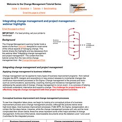 Tutorial - Integrating Change Management and Project Management