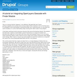 A tutorial on integrating OpenLayers Geocode with Finder Module