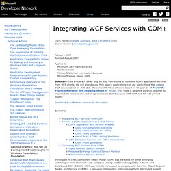 Integrating WCF Services with COM+