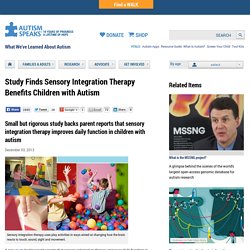 Study Finds Sensory Integration Therapy Benefits Children with Autism