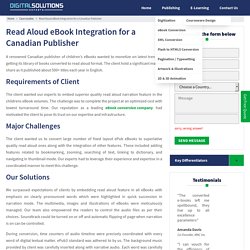 Read Aloud eBook Integration for a Canadian Publisher