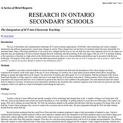 Integration of ICT into Classroom Teaching