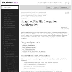 Snapshot Flat File Integration Configuration - Blackboard Help