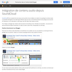 Intégration de contenu audio depuis SoundCloud - Centre d'aide Blogger