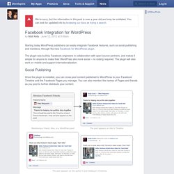 Integration for WordPress - Facebook developers