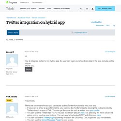 Twitter integration on hybrid app - General Discussion - AppBuilder Forum