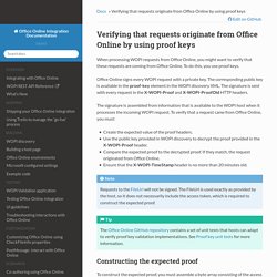 Verifying that requests originate from Office Online by using proof keys — Office Online Integration Documentation 2016.01.27 documentation