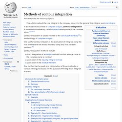Methods of contour integration