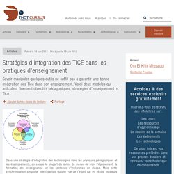 Stratégies d'intégration des TICE dans les pratiques d'enseignement - Thot Cursus