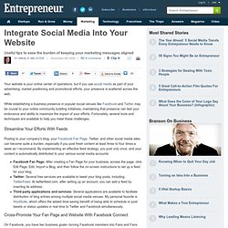 Integrate Social Media Into Your Website - Social Media Integrat