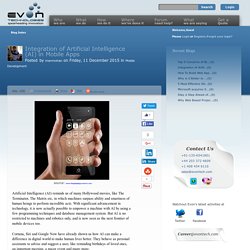 Integration of Artificial Intelligence (AI) in Mobile Apps