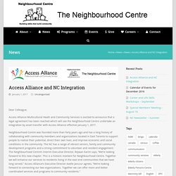 Access Alliance and NC Integration - The Neighbourhood Centre